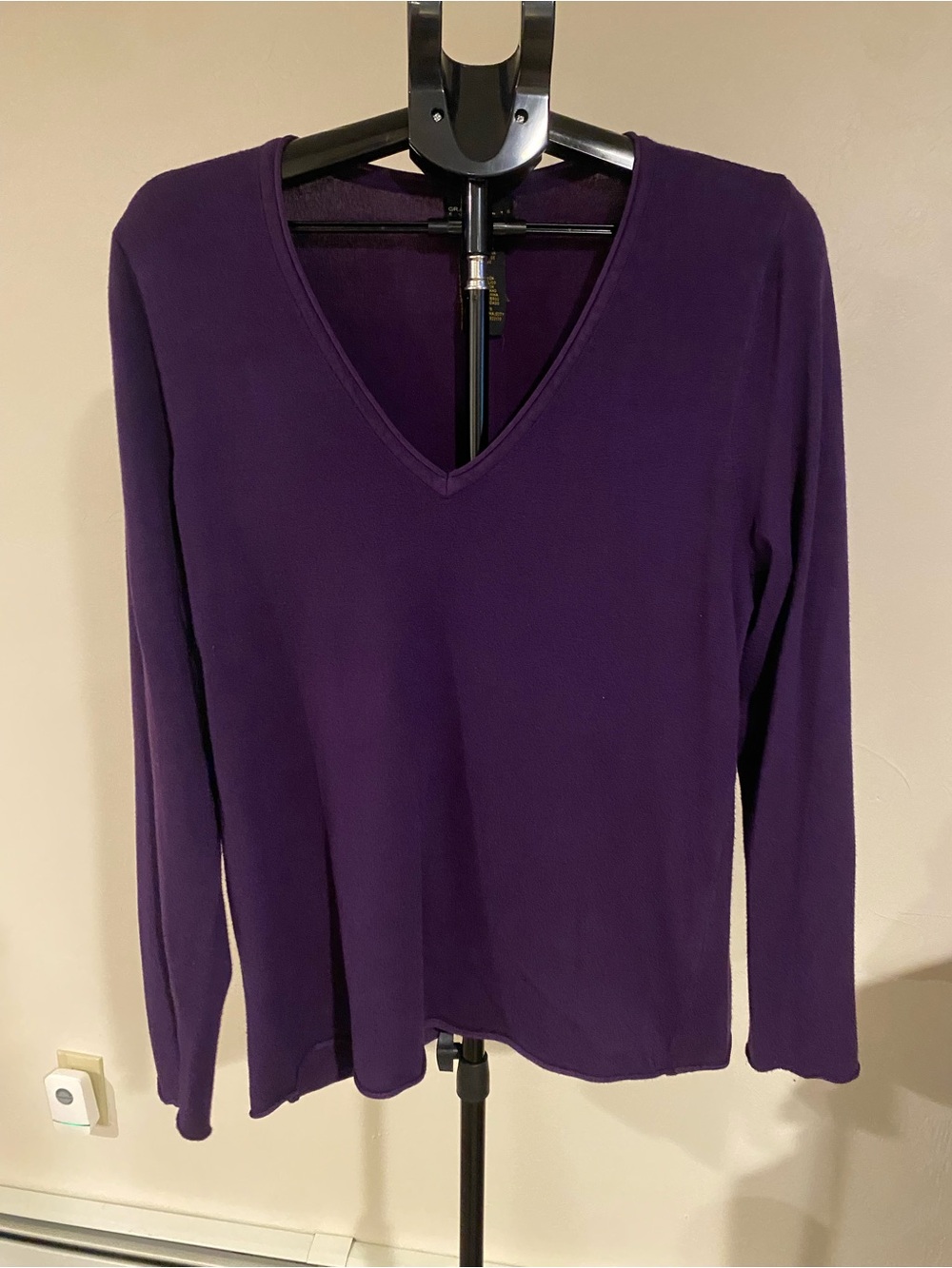 Grace Elements Deep Purple V-Neck Long Sleeve Top